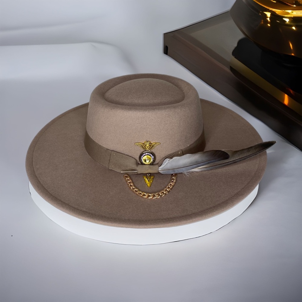 Unisex Custom Round Wide Brim Fedora hat
